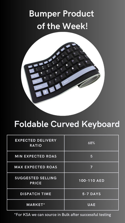 Foldable Curved Keyboard Silent And Waterproof